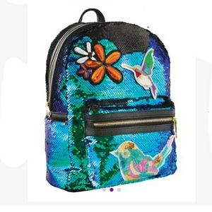 Bird Sequin and patches mini backpack